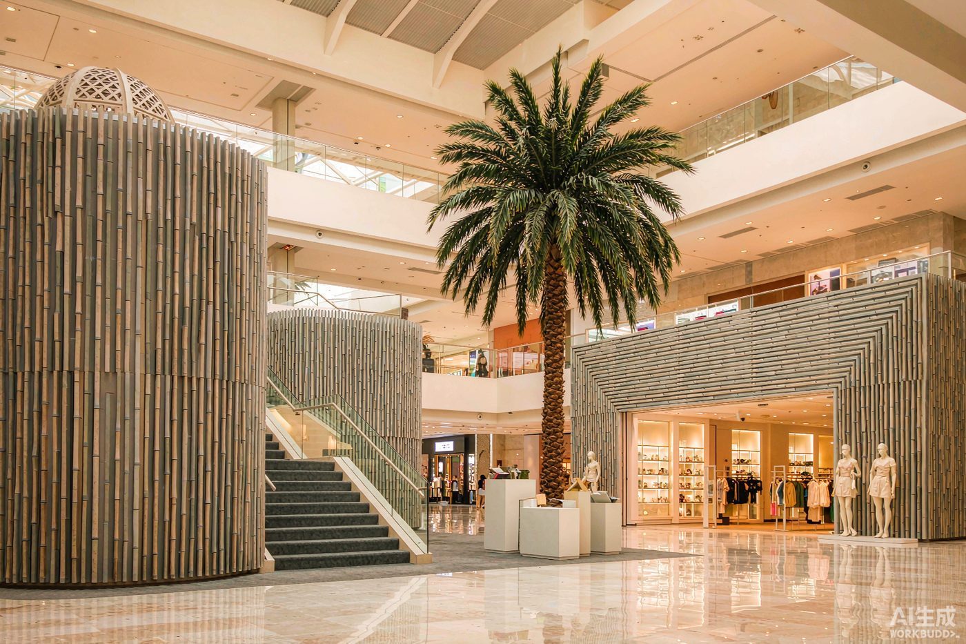 6-meter artificial king palm installation for premier shopping mall in Riyadh Saudi Arabia