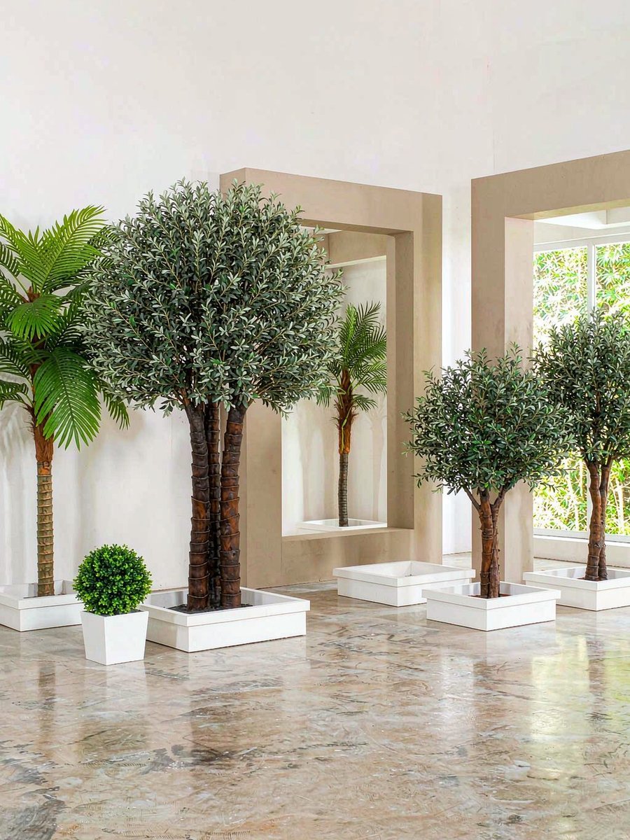 Artificial Japanese maple tree with seasonal foliage tones for luxury interiors
