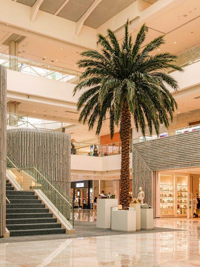 Large artificial king palm tree for mall and resort installations, 4-8 meter commercial grade